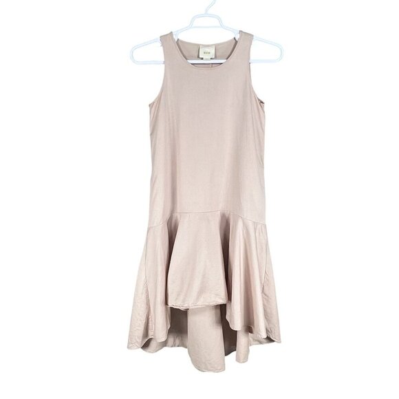 Anthropology Maeve XS Camillia Blush Dropwaist HiLow Dress Linen Blend Lagenlook - Picture 5 of 16